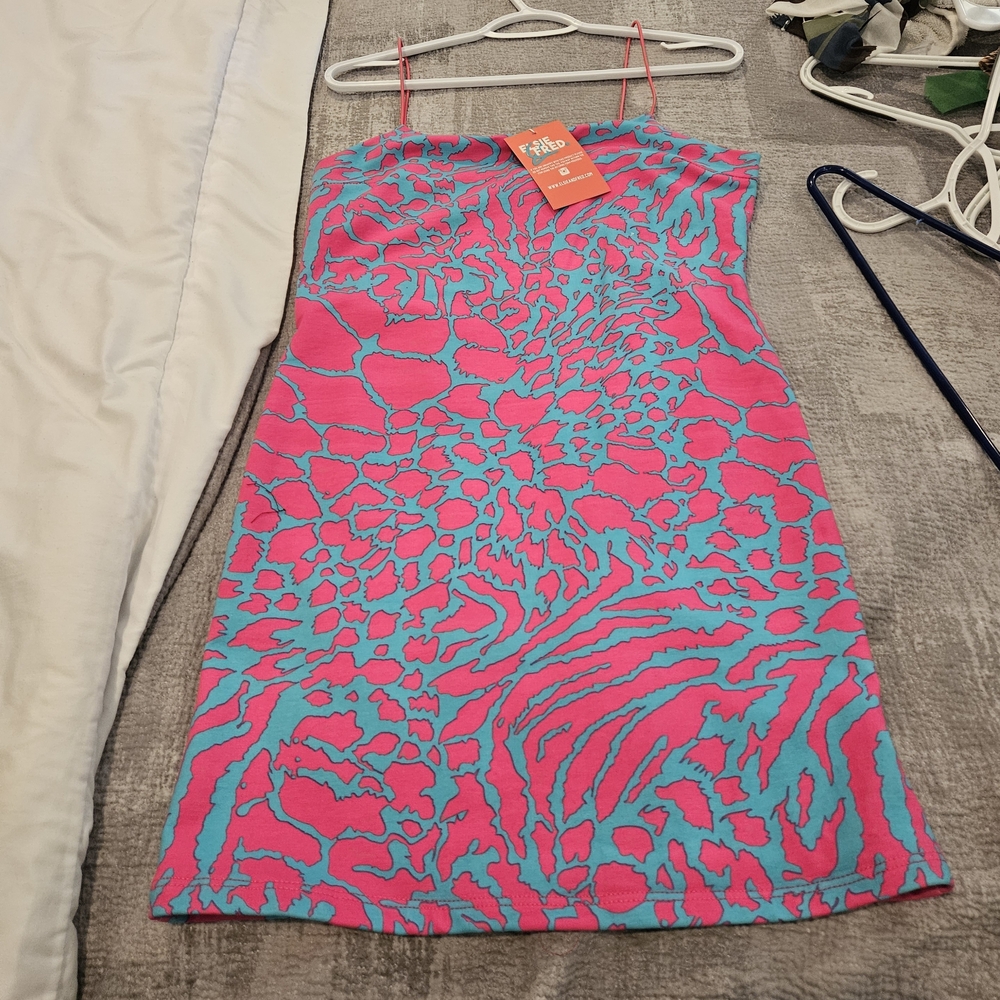 Stylish Pink and Blue Mini Dress